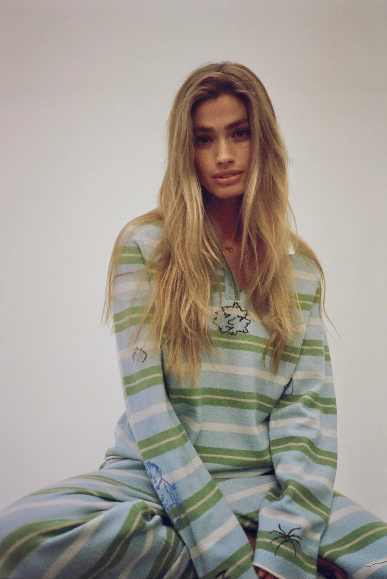 Sage Coin Striped Polo - ONFEMME By Lindsey's Kloset