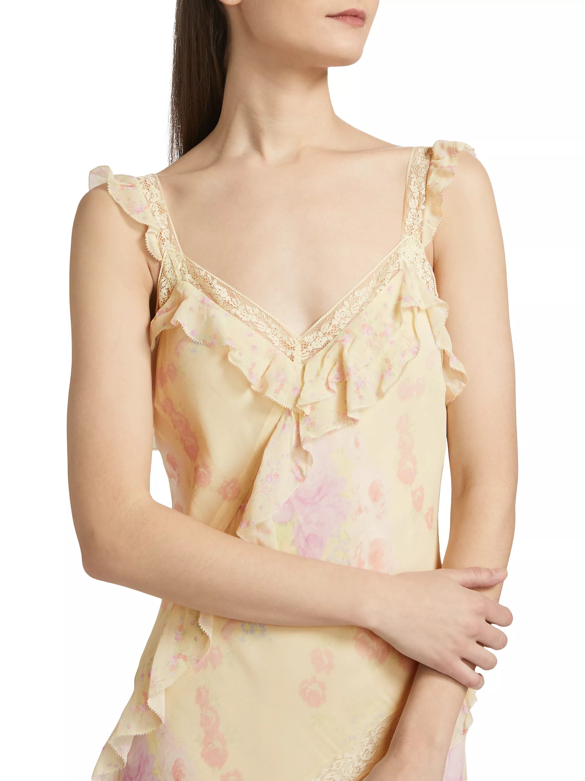 Radiance Floral Ruffle Maxi Dress - ONFEMME By Lindsey's Kloset