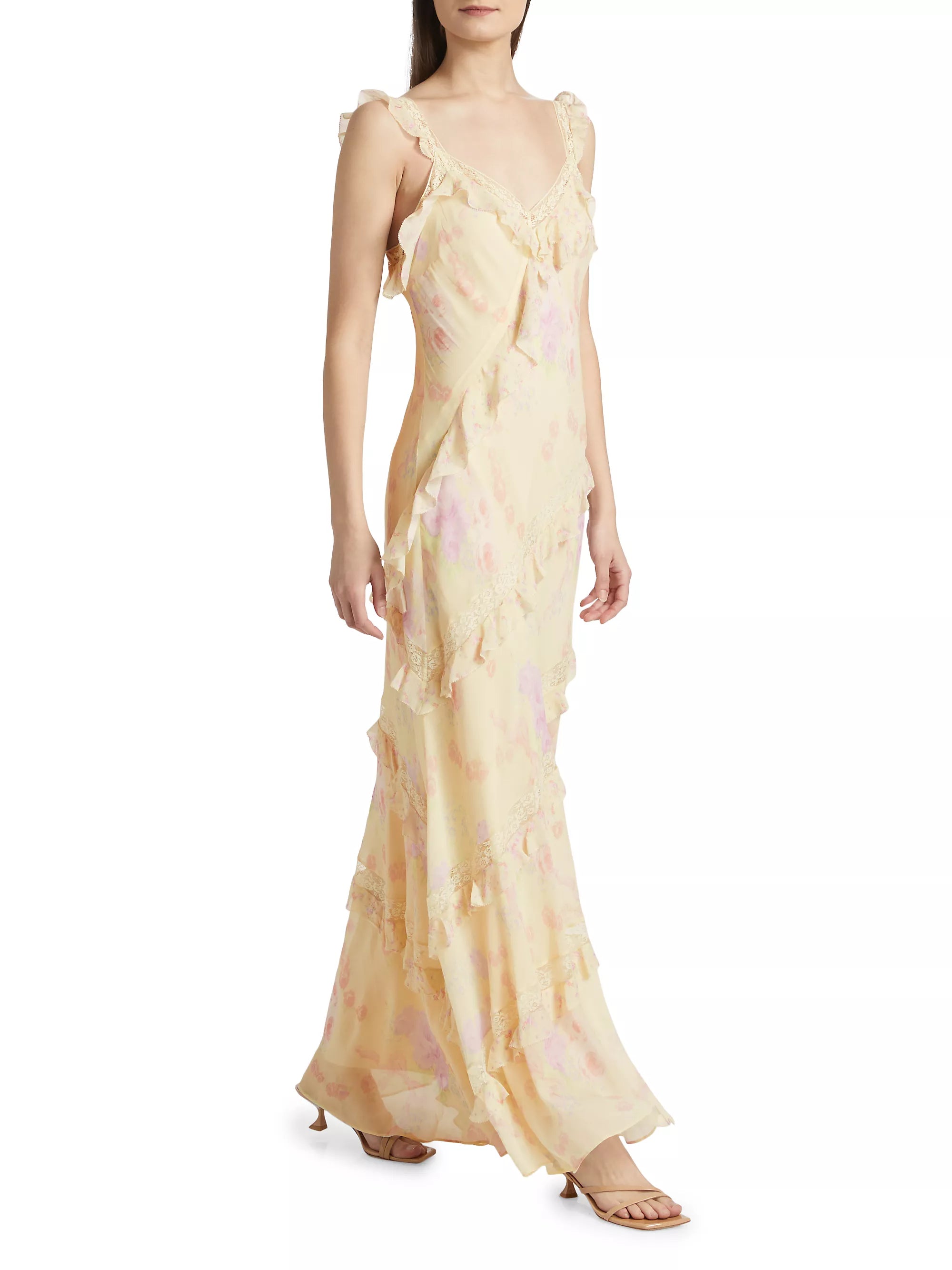 Radiance Floral Ruffle Maxi Dress - ONFEMME By Lindsey's Kloset