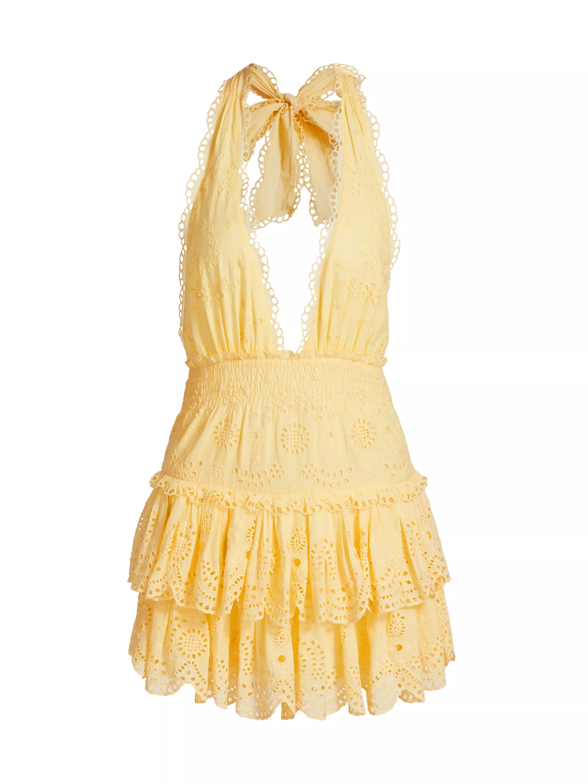 Janea Eyelet Halter Mini Dress - ONFEMME By Lindsey's Kloset