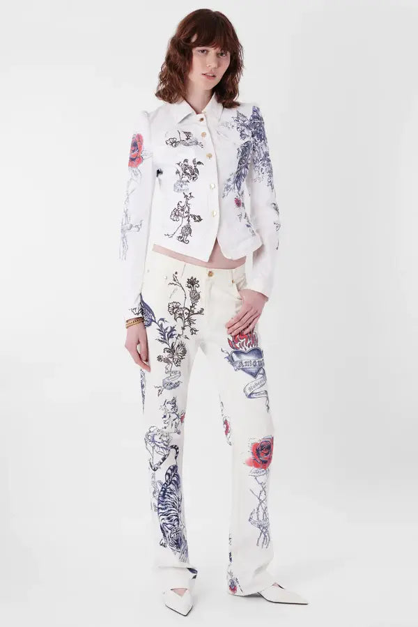 Roberto Cavalli Vintage S/S 2003 Tattoo Print Co-ord Set - ONFEMME By Lindsey's Kloset