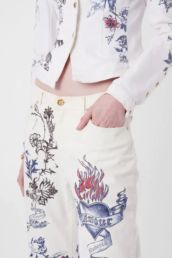 Roberto Cavalli Vintage S/S 2003 Tattoo Print Co-ord Set - ONFEMME By Lindsey's Kloset