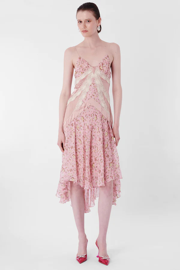 Dolce & Gabbana F/W 2004 Runway Floral Pink Silk Dress - ONFEMME By Lindsey's Kloset