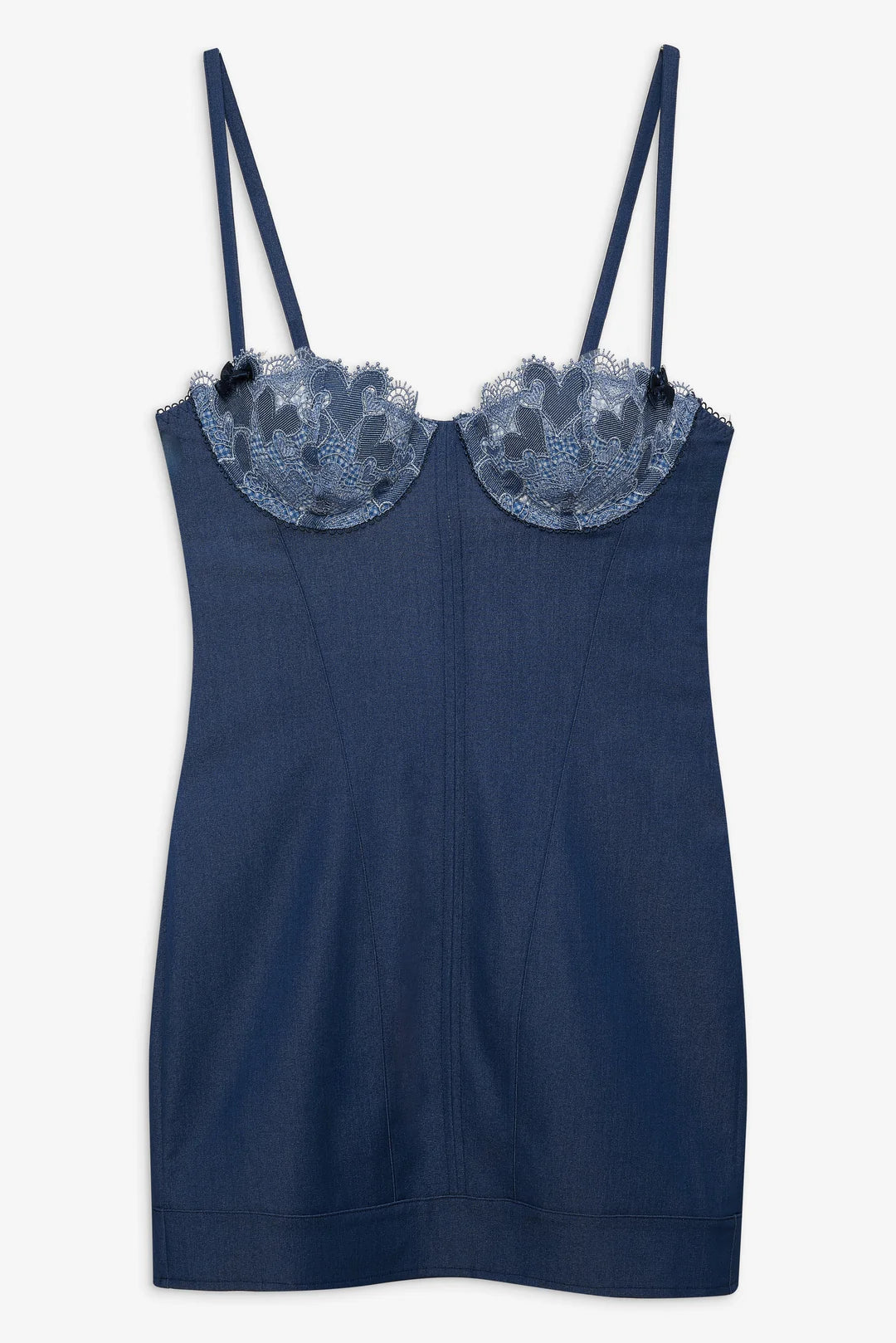 Denim Hearts Slip Dress - ONFEMME By Lindsey's Kloset