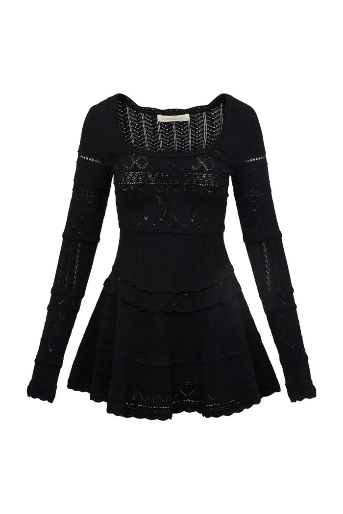 Lavender Pointelle Knit Mini Dress - ONFEMME By Lindsey's Kloset