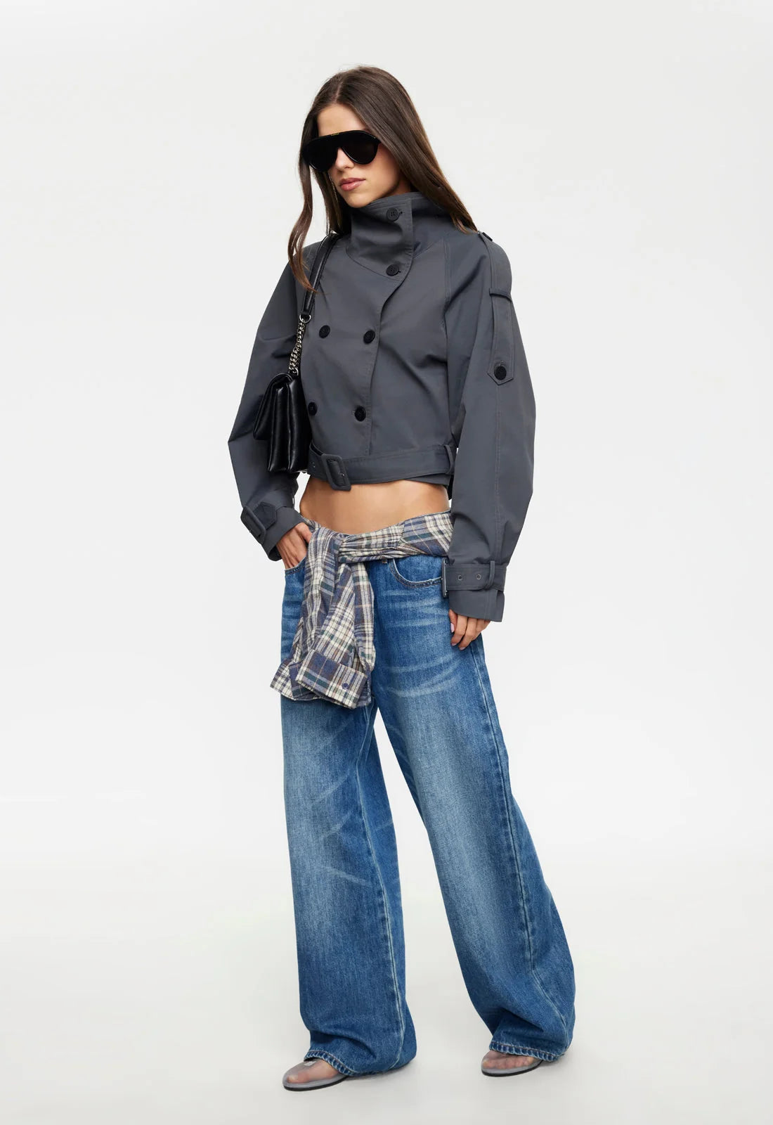 Blanc Cropped Trench