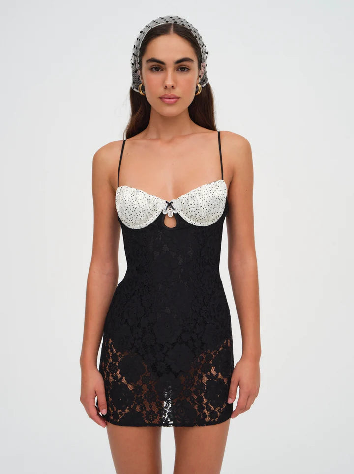 Tristan Lace Mini Dress - ONFEMME By Lindsey's Kloset