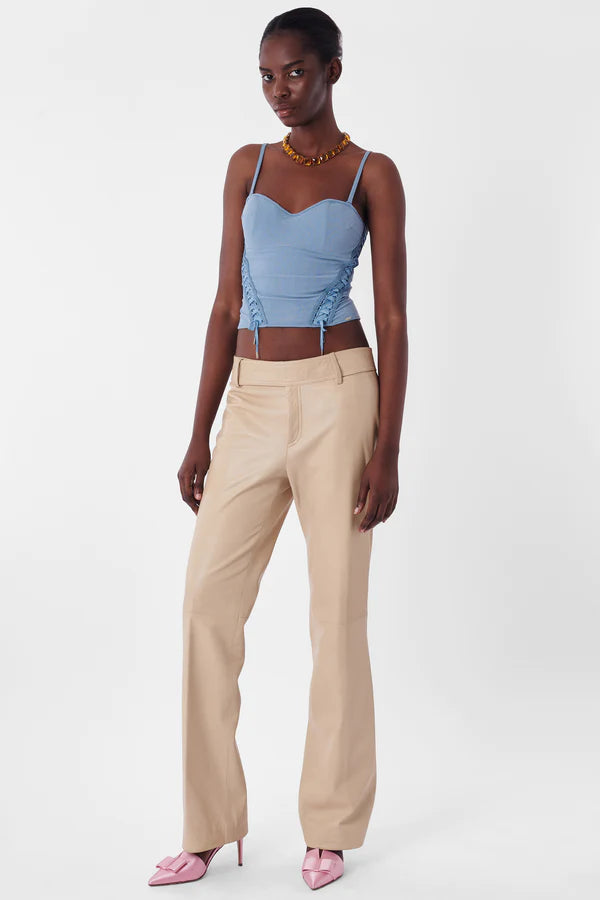 Christian Dior Vintage F/W 2002 Blue Denim Lace Corset - ONFEMME By Lindsey's Kloset