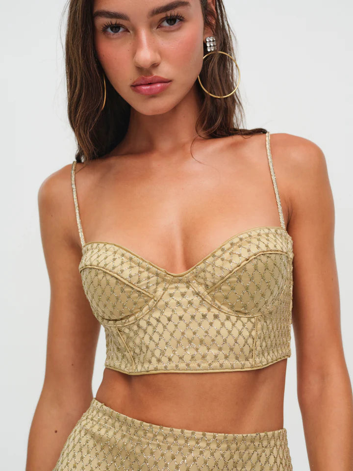 Glitter Grid Bustier Top - ONFEMME By Lindsey's Kloset