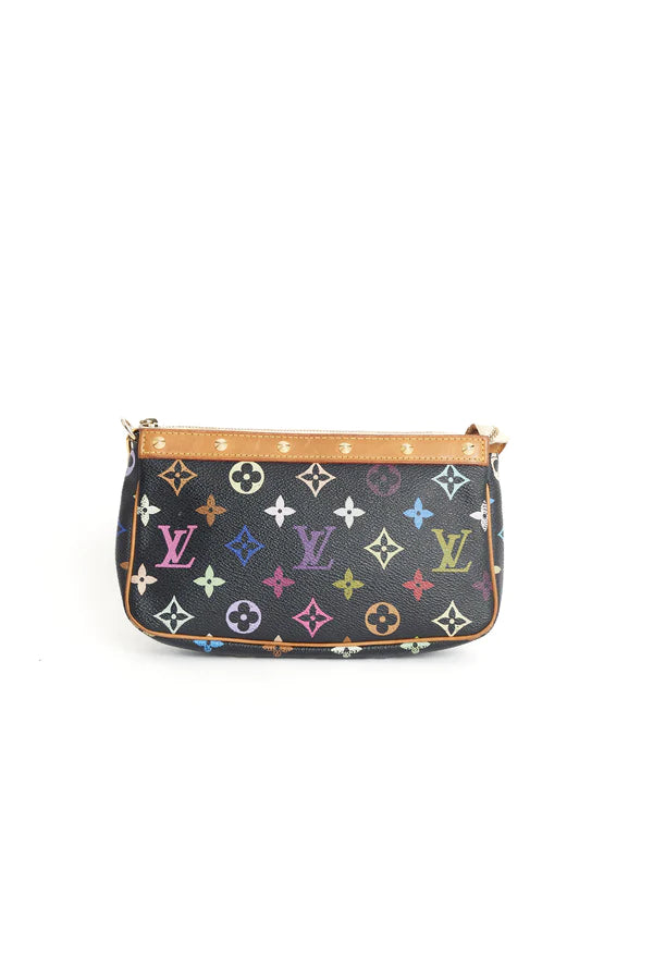 Louis Vuitton x Takashi Murakami 2003 Colored Monogram Pochette Bag - ONFEMME By Lindsey's Kloset