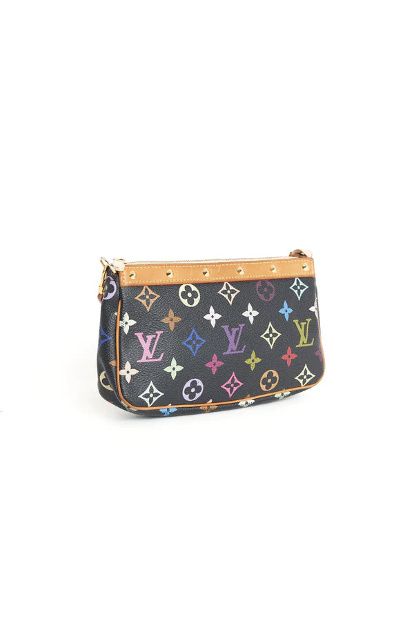 Louis Vuitton x Takashi Murakami 2003 Colored Monogram Pochette Bag - ONFEMME By Lindsey's Kloset