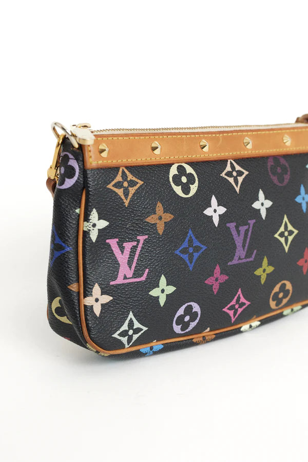 Louis Vuitton x Takashi Murakami 2003 Colored Monogram Pochette Bag - ONFEMME By Lindsey's Kloset