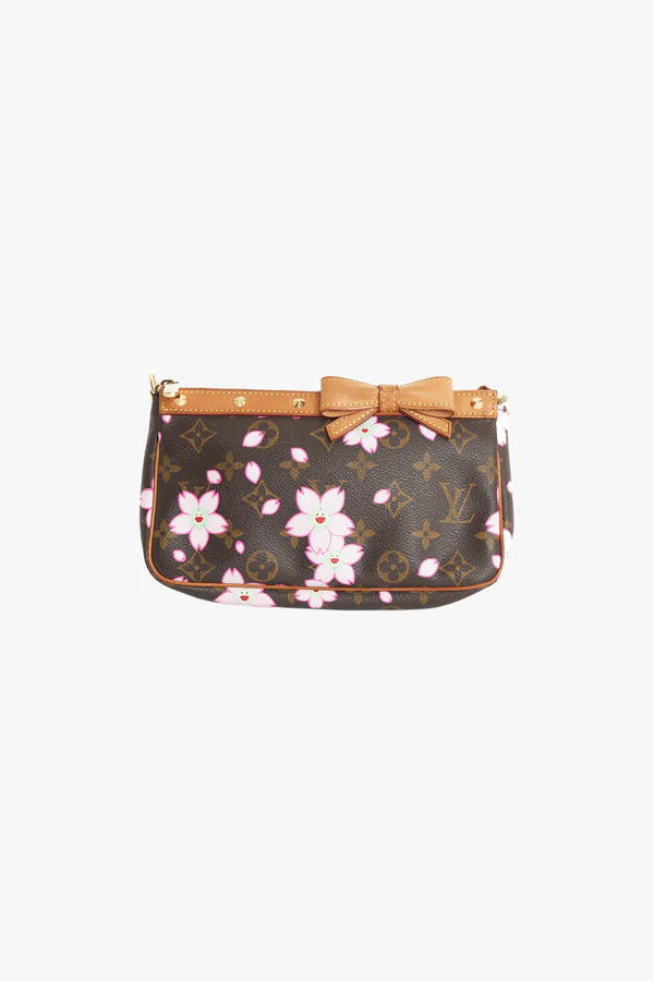 Louis Vuitton x Takashi Murakami 2005 Cherry Blossom Pochette Bag - ONFEMME By Lindsey's Kloset
