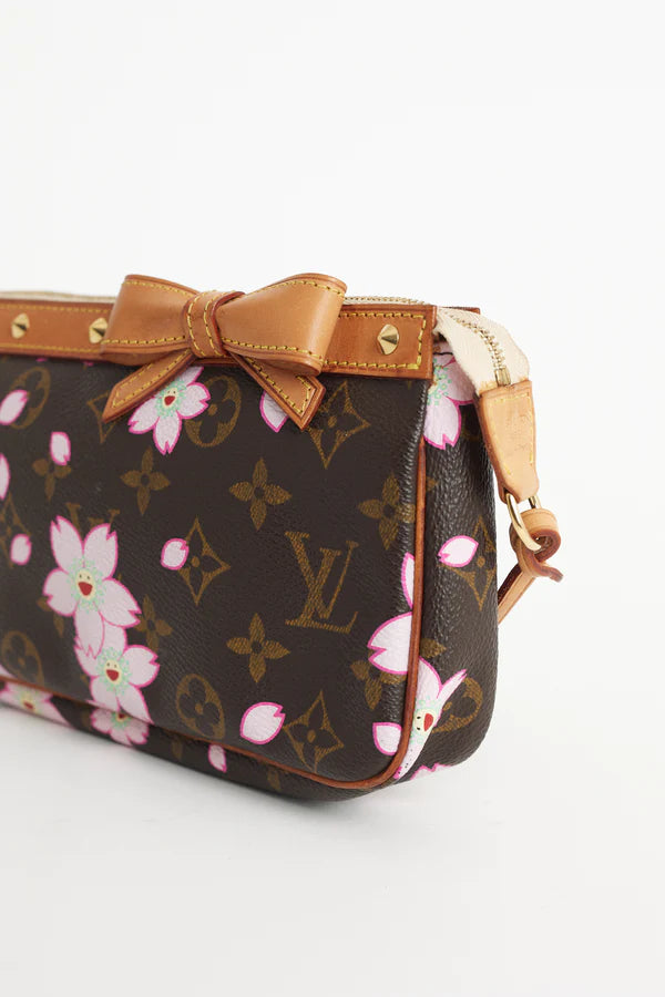 Louis Vuitton x Takashi Murakami 2005 Cherry Blossom Pochette Bag - ONFEMME By Lindsey's Kloset