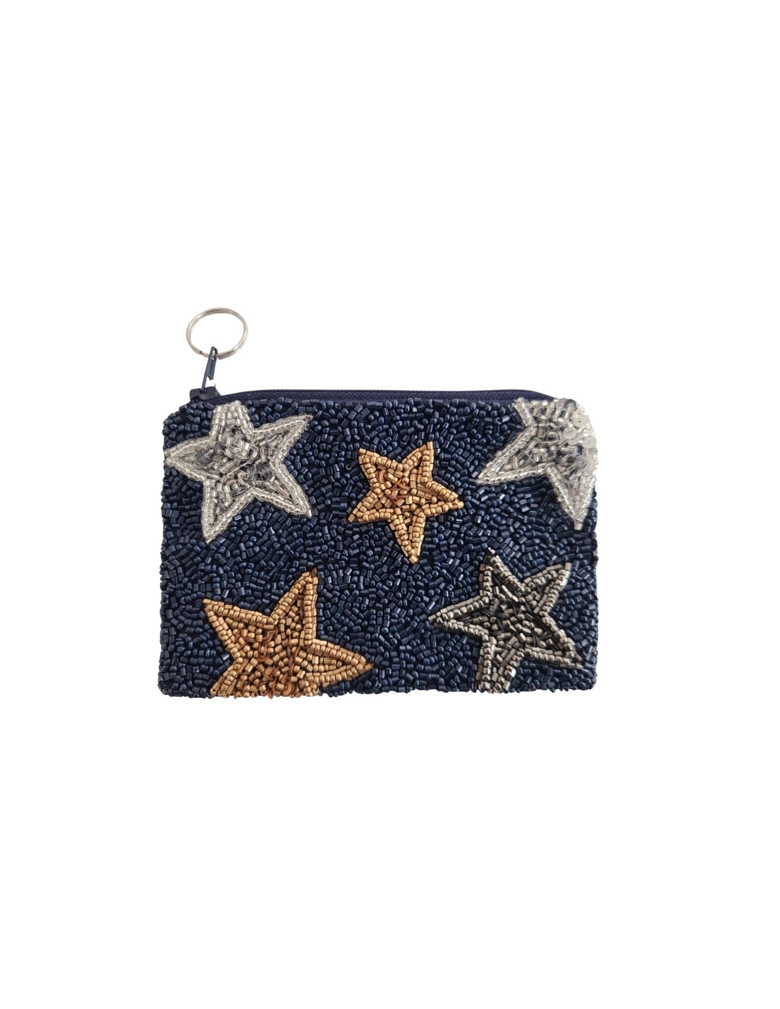 Starry Night Beaded Coin Purse