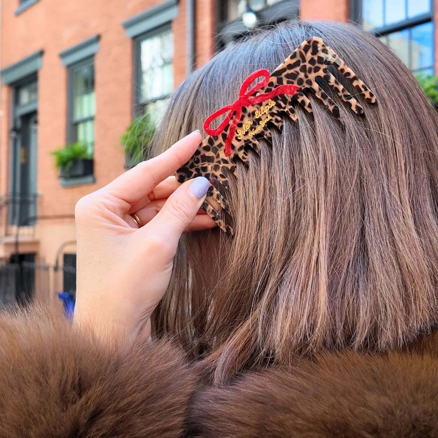 Leopard Bow Detangling Wide Tooth Hair Comb - ONFEMME By Lindsey's Kloset