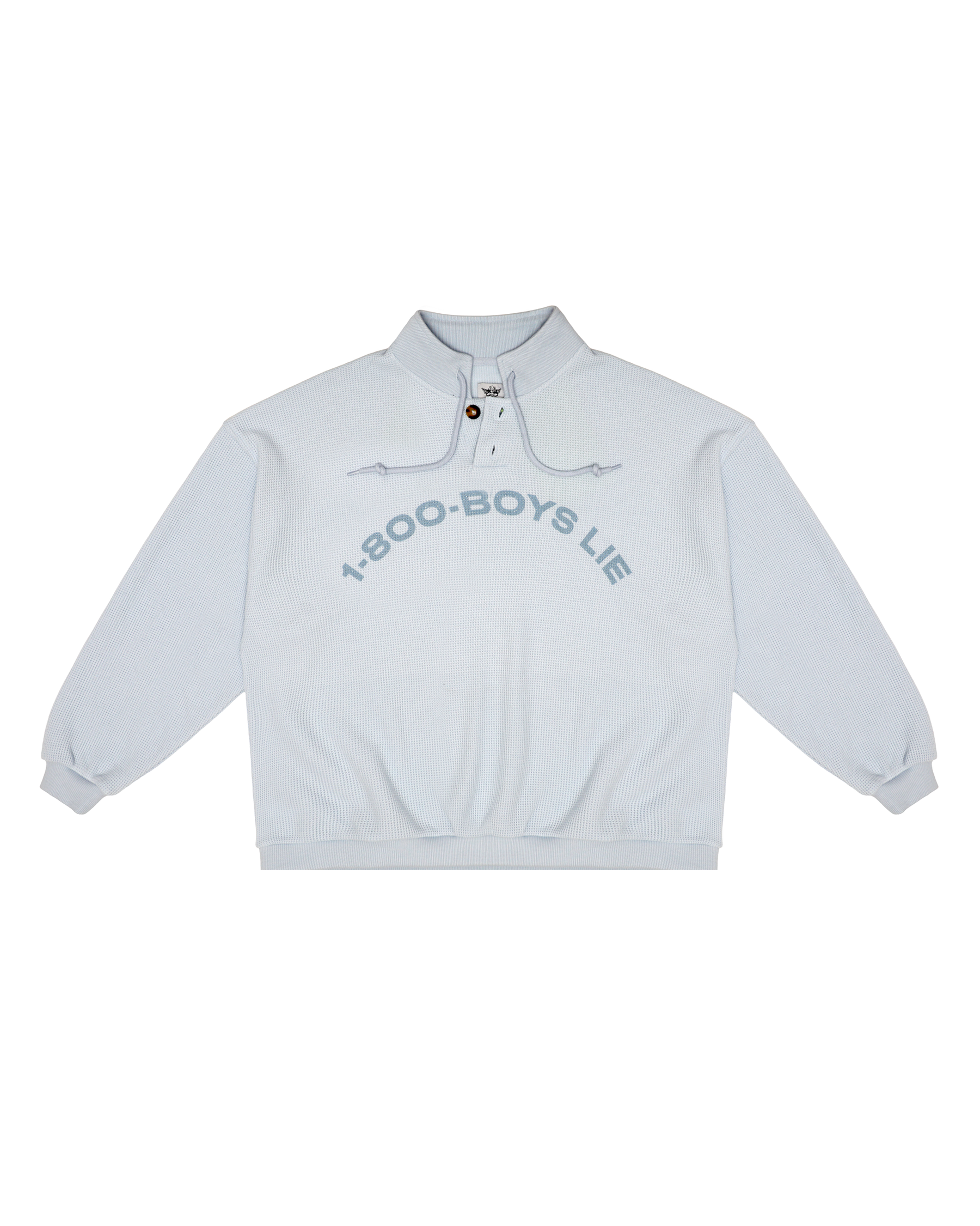 BLUE 1-800 REUNION HENLEY CREWNECK - ONFEMME By Lindsey's Kloset