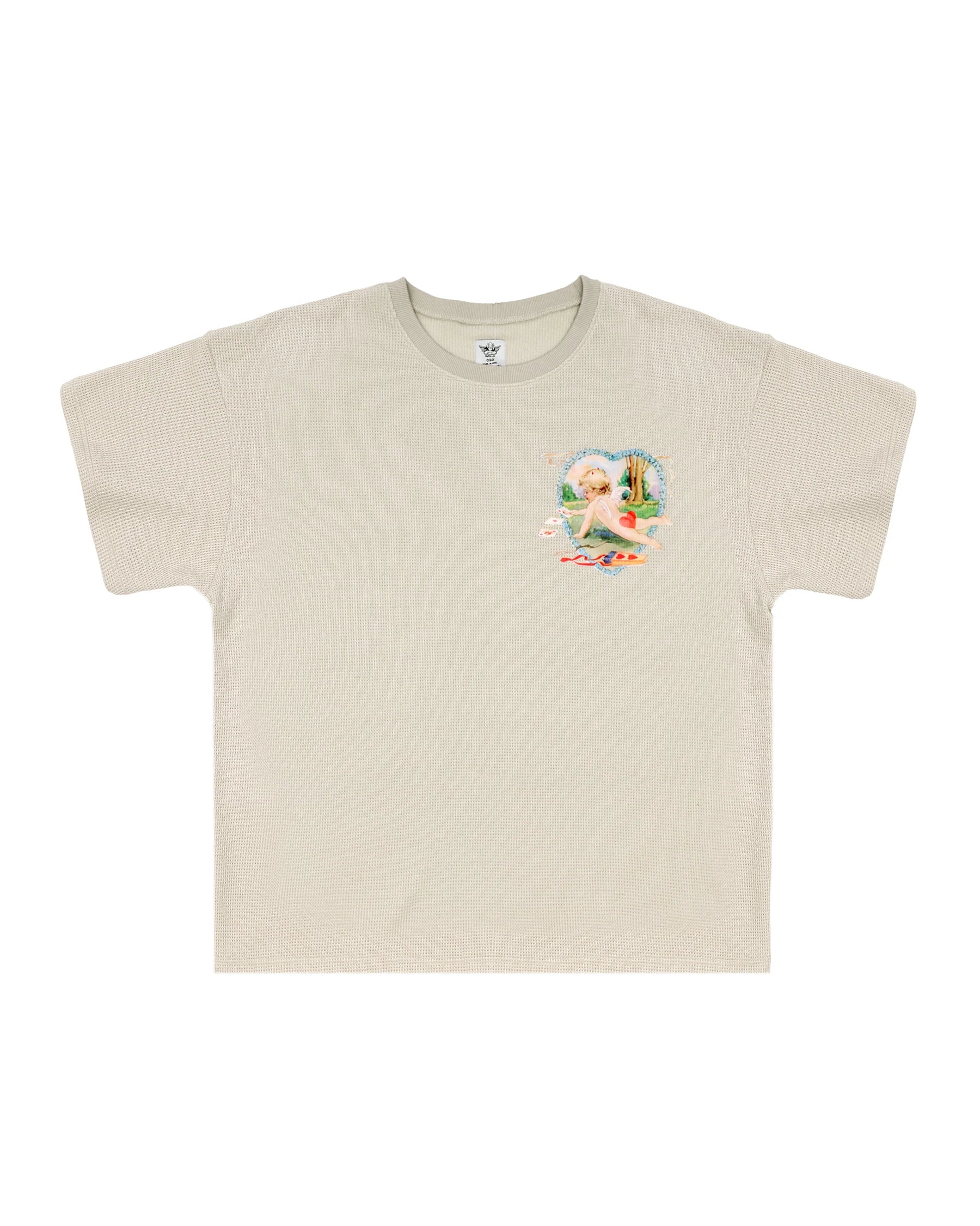 Tan Straight Flush Boyfriend Thermal Tee - ONFEMME By Lindsey's Kloset