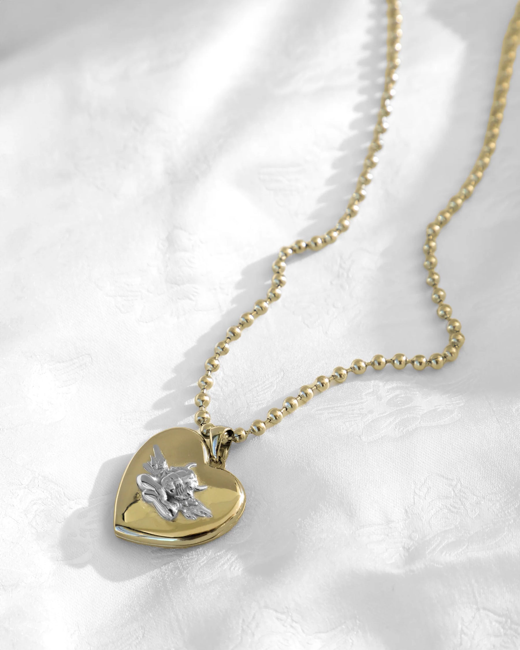 Boys Lie Gold Locket With Rhodium Angel - ONFEMME By Lindsey's Kloset