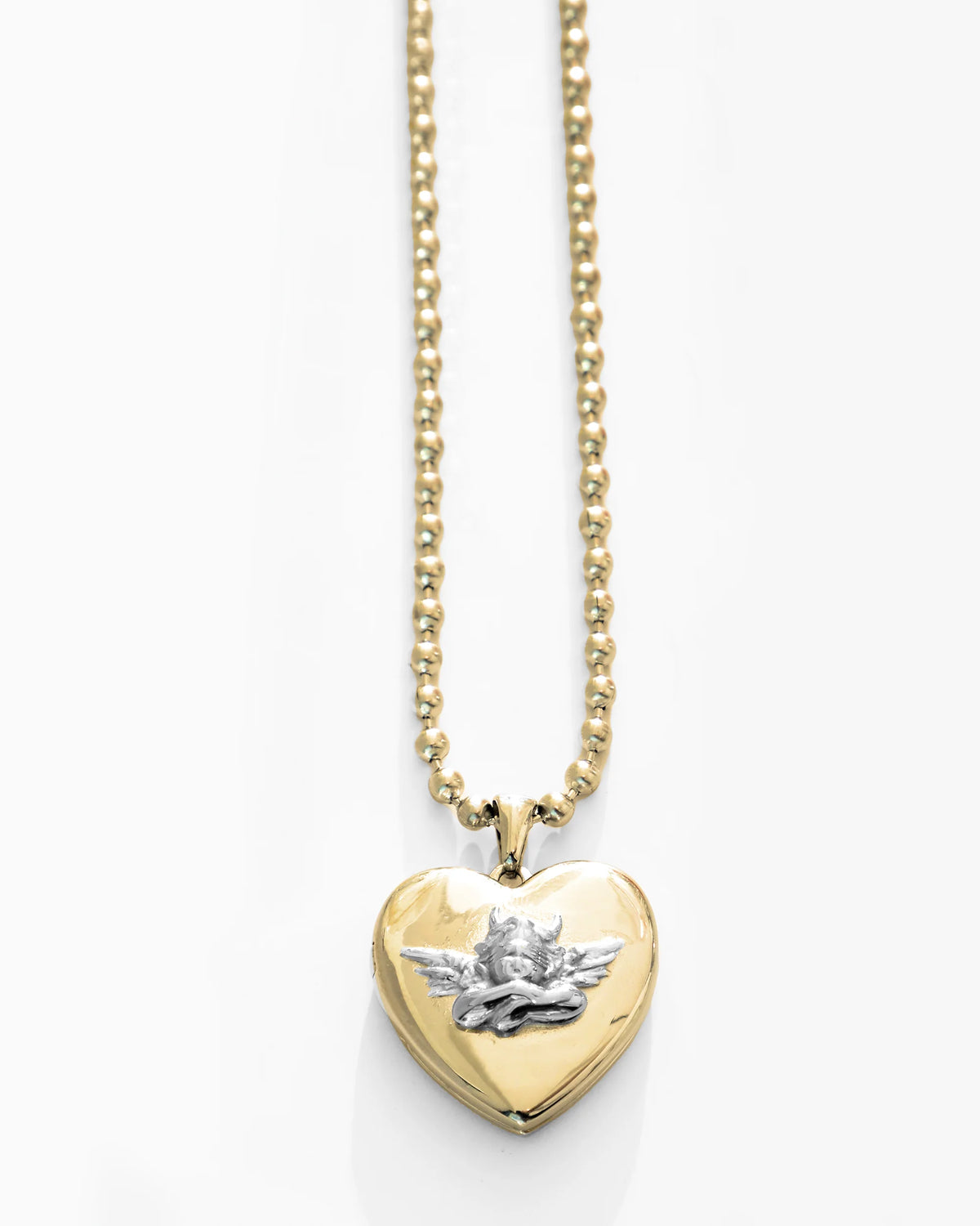 Boys Lie Gold Locket With Rhodium Angel - ONFEMME By Lindsey's Kloset