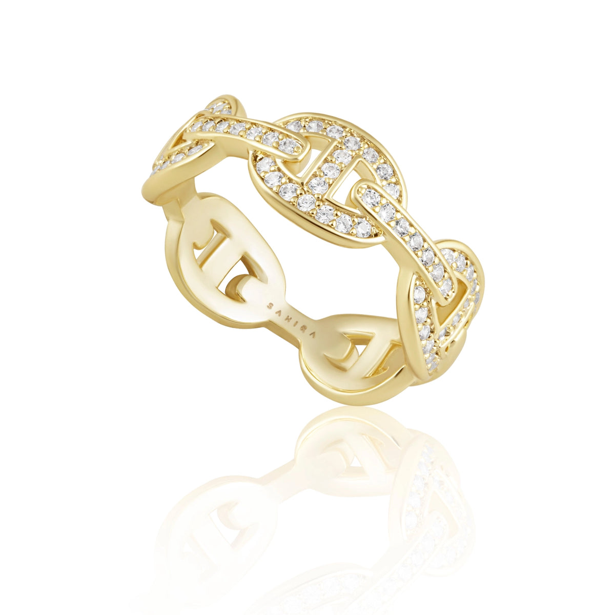 Genevieve Pave Chain Link Ring - ONFEMME By Lindsey's Kloset