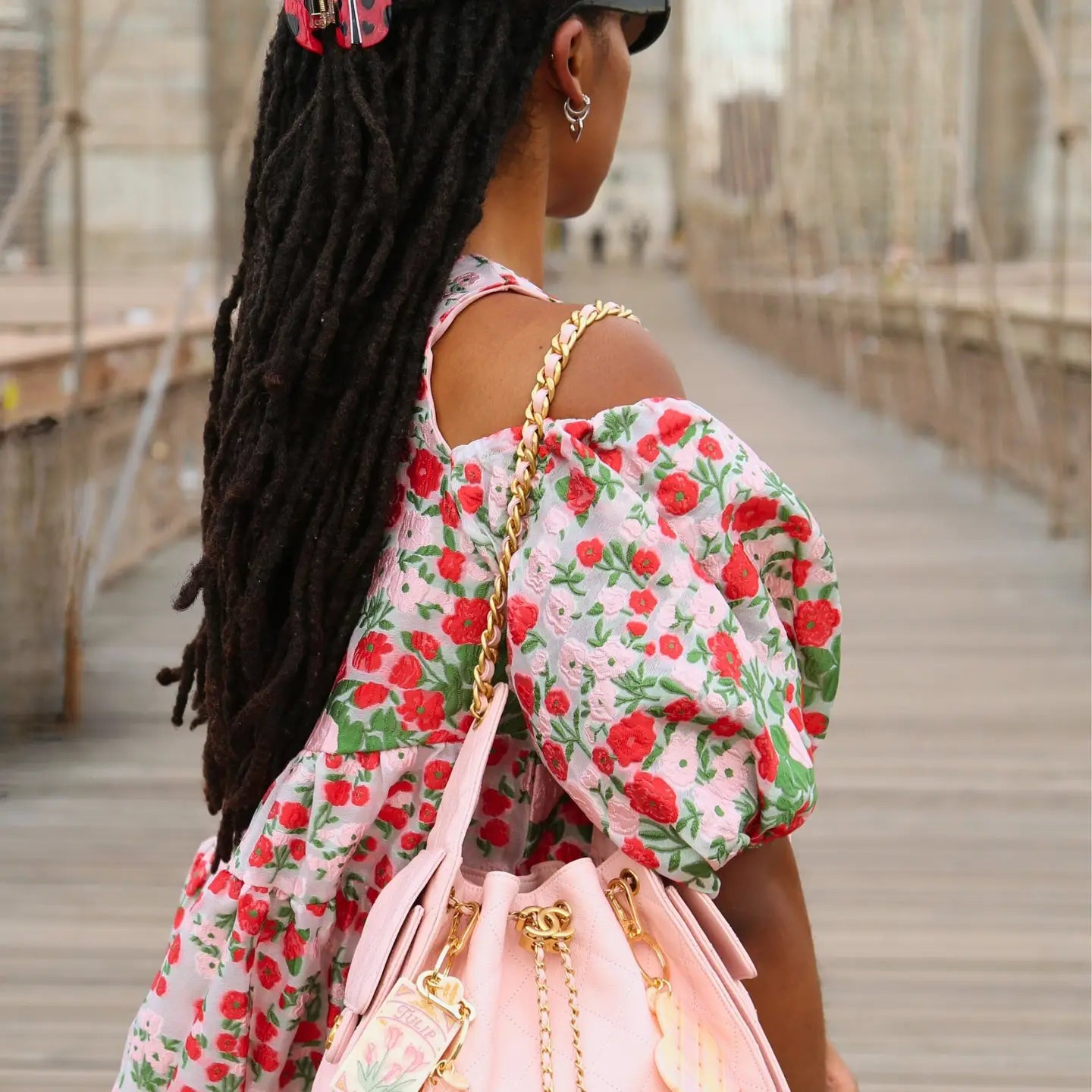 Handmade Pink Plaid Heart Bag Charm + Keychain - ONFEMME By Lindsey's Kloset