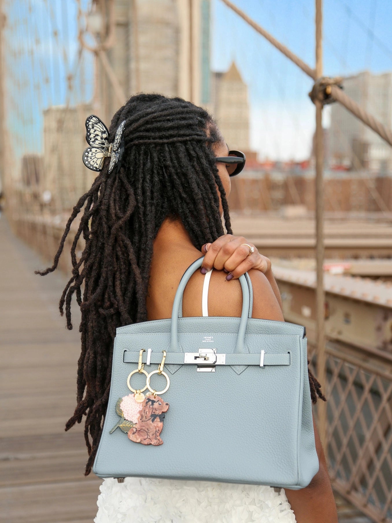 Hand-Painted Coquette Puppy Bag Charm + Keychain - ONFEMME By Lindsey's Kloset