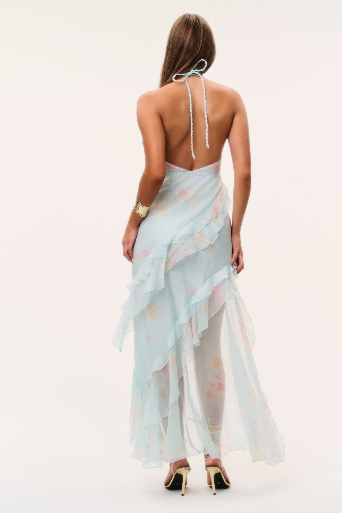 Vailo Floral Silk Chiffon Dress