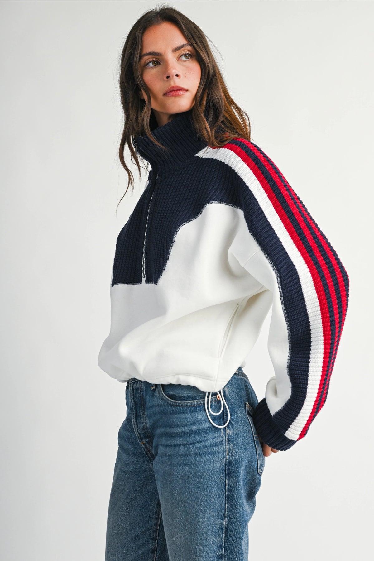 Alpine Half Zip Pullover Sweater.