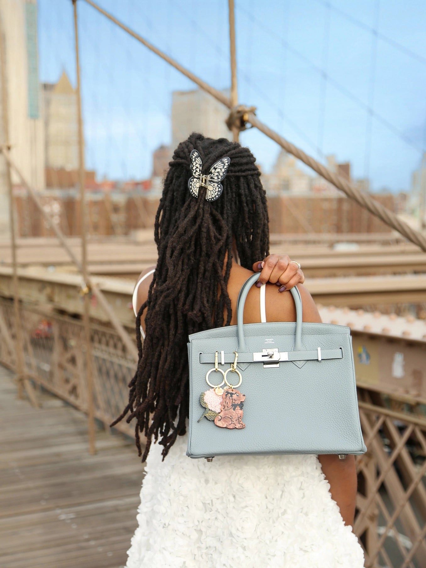 Hand-Painted Coquette Puppy Bag Charm + Keychain - ONFEMME By Lindsey's Kloset