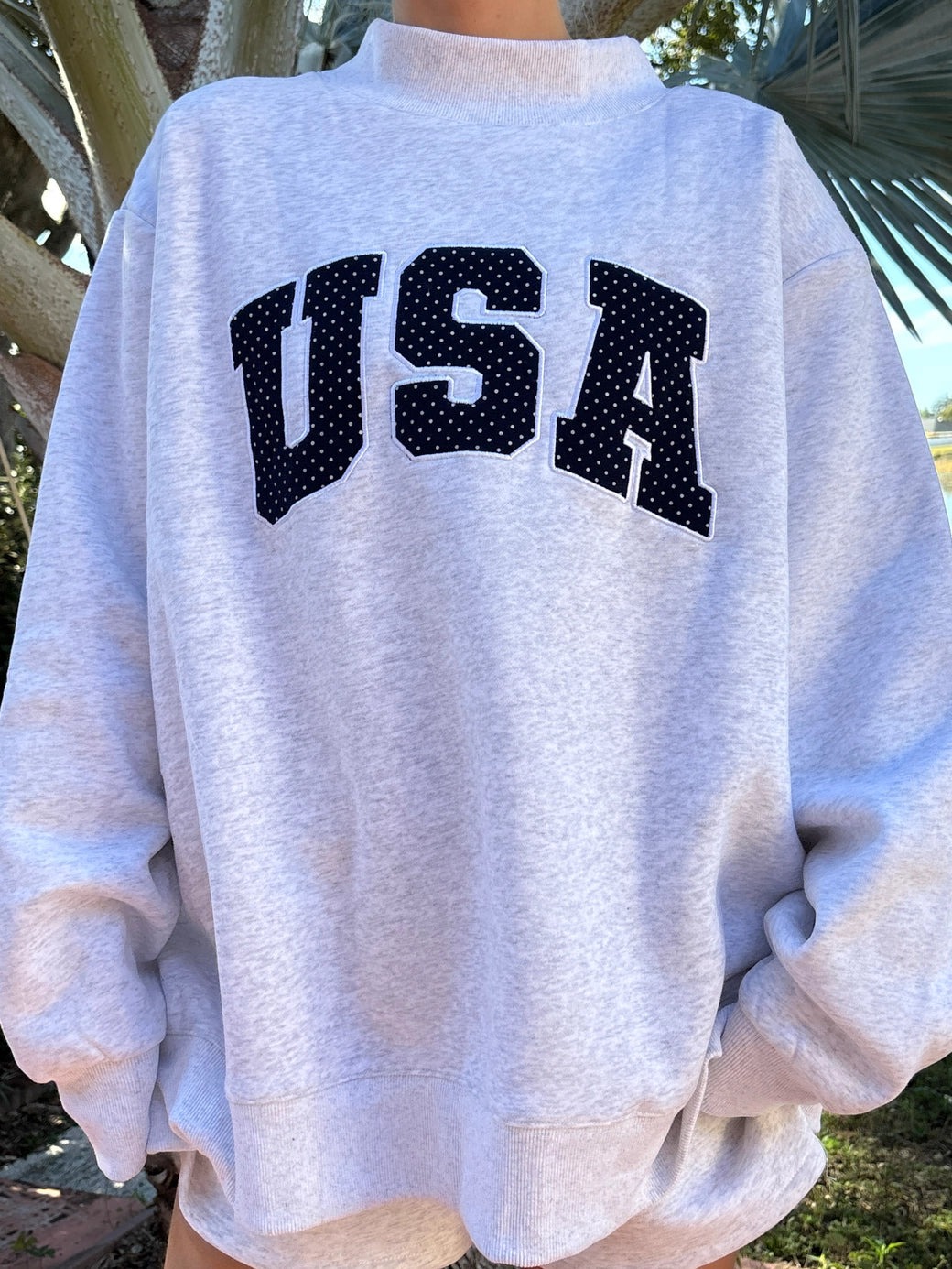 USA Oversized Mockneck - ONFEMME By Lindsey's Kloset
