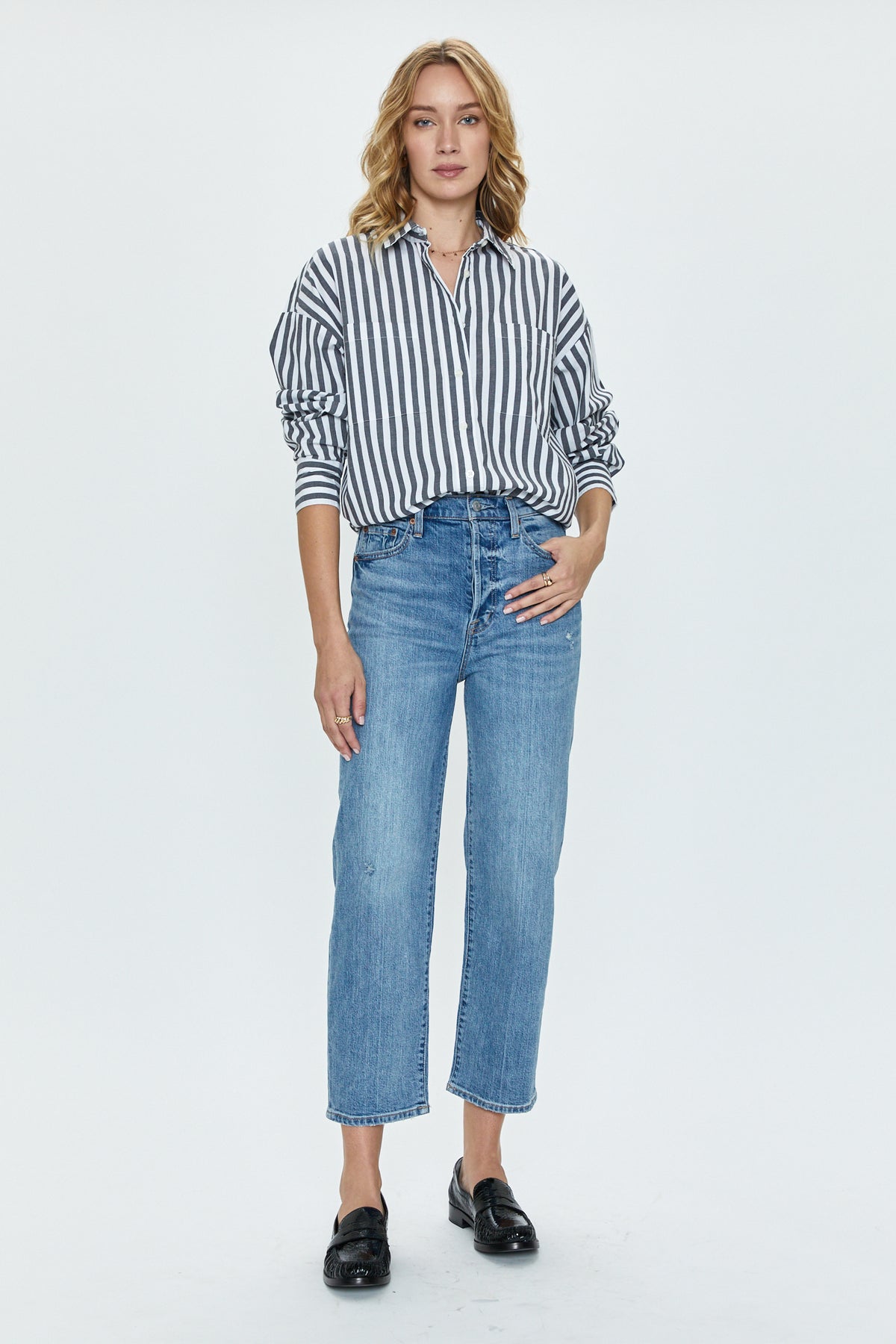 CASSIE CROP SUPER HIGH RISE STRAIGHT CROP - CAMBRIDGE VINTAGE - ONFEMME By Lindsey's Kloset