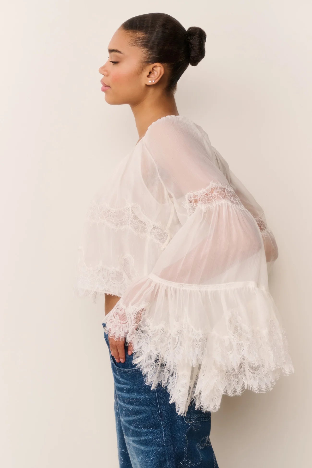 Darline Chiffon Lace Blouse