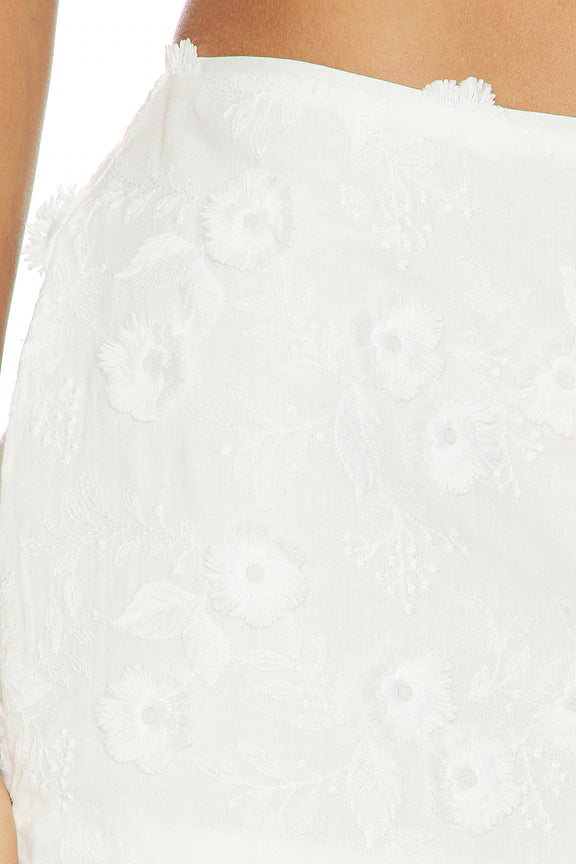 Low Rise Embroidered Skirt
