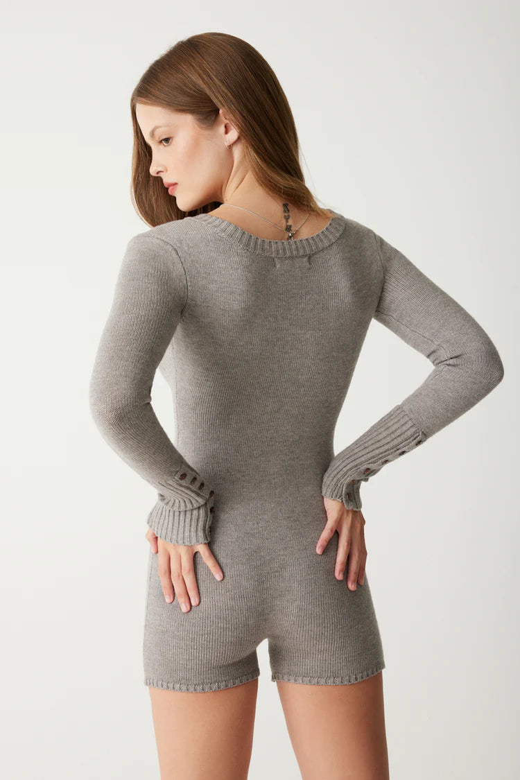 Evan Cloud Knit Long Sleeve Romper - ONFEMME By Lindsey's Kloset