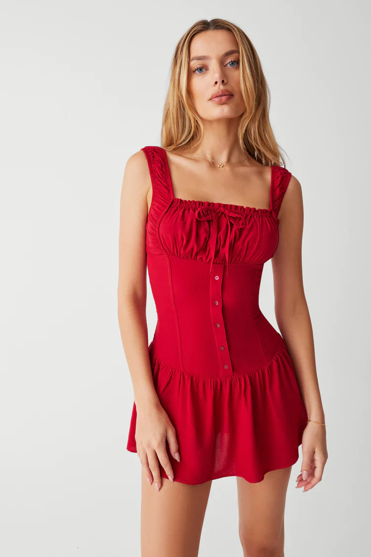 Christa Ruffle Mini Dress - ONFEMME By Lindsey's Kloset