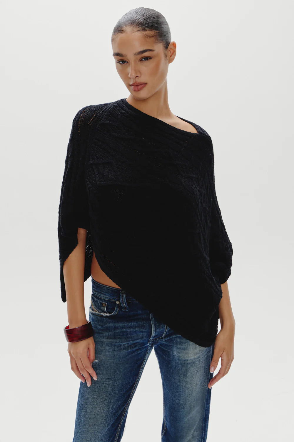 Aspen Cotton Knit Poncho