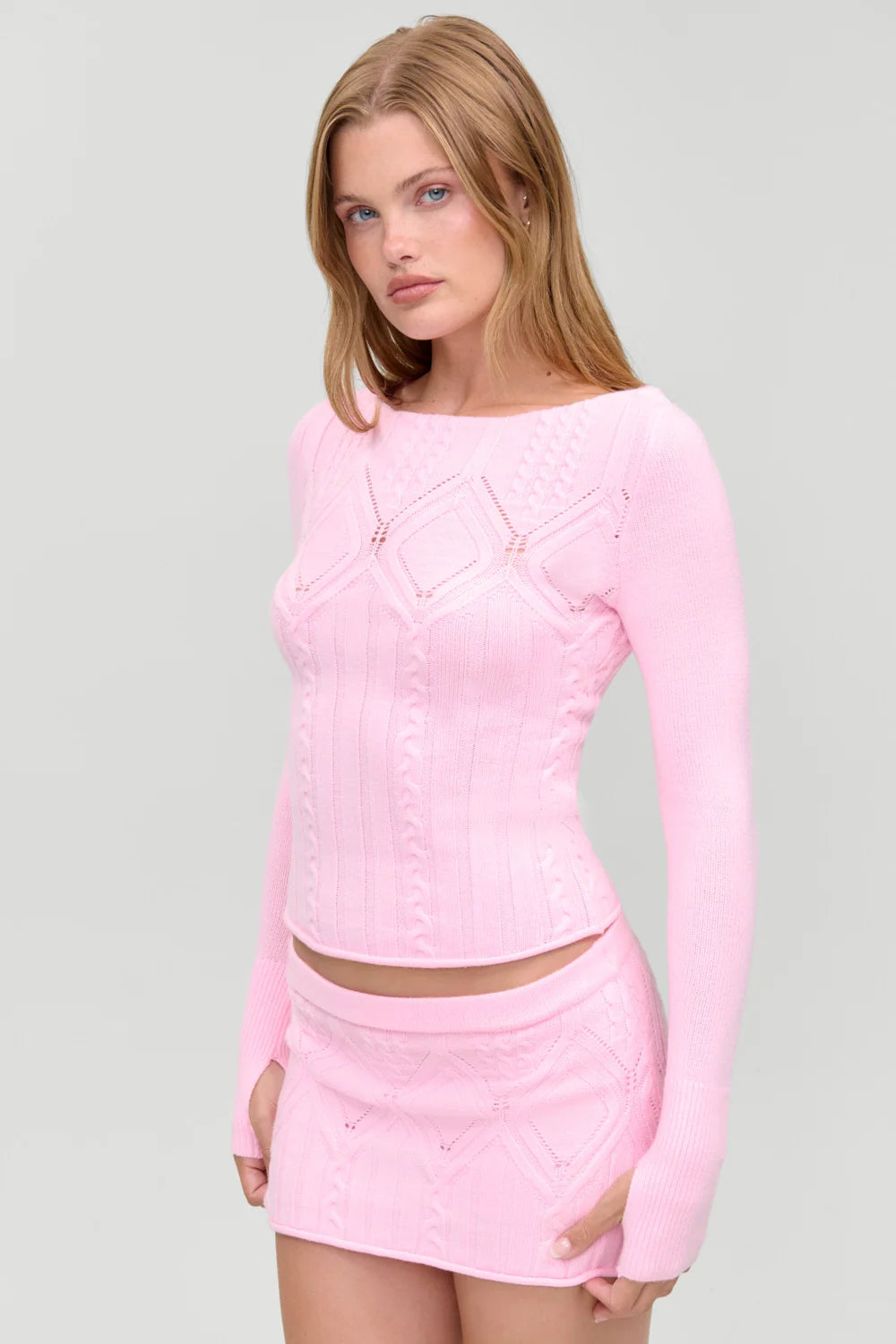 Cyprus Cloud Cable Knit Top
