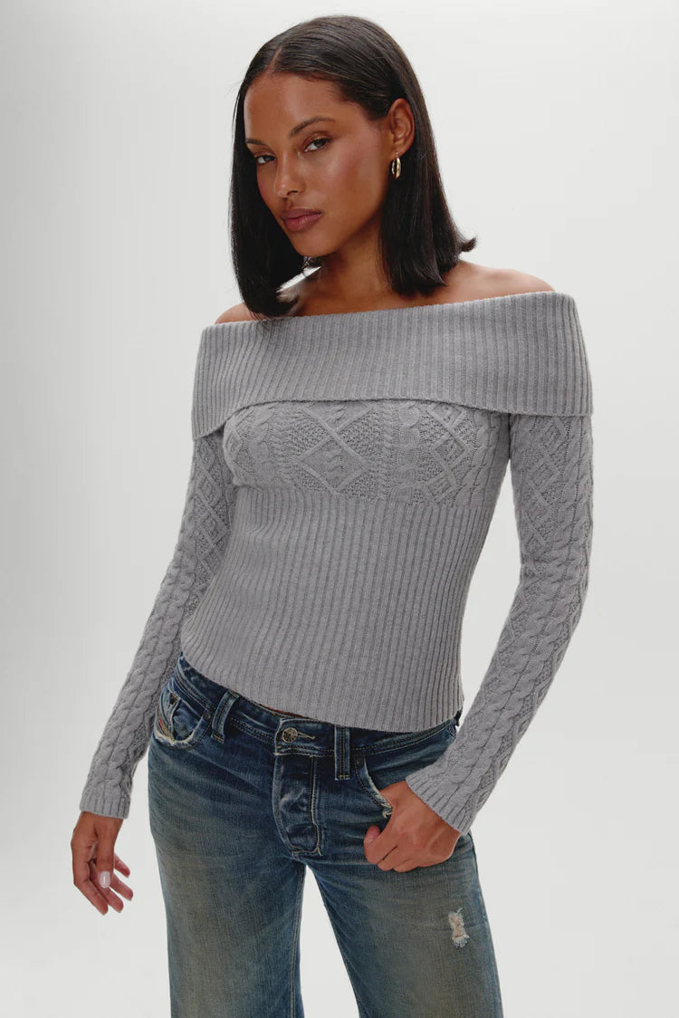 Jazz Off The Shoulder Knit Sweater - ONFEMME By Lindsey's Kloset