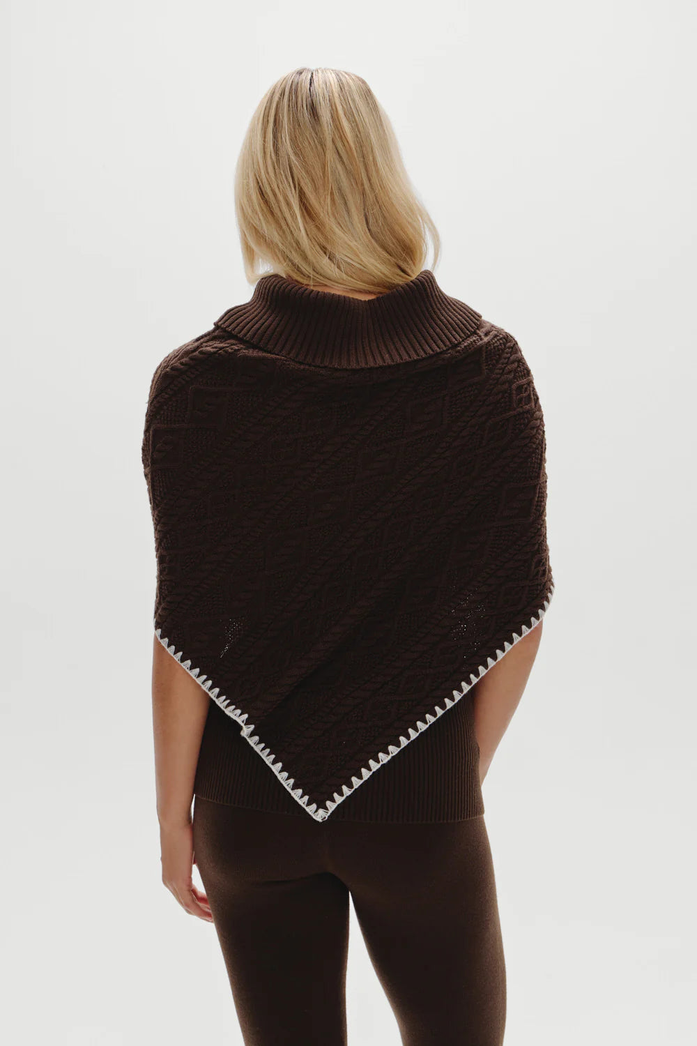 Windswept Cotton Knit Poncho