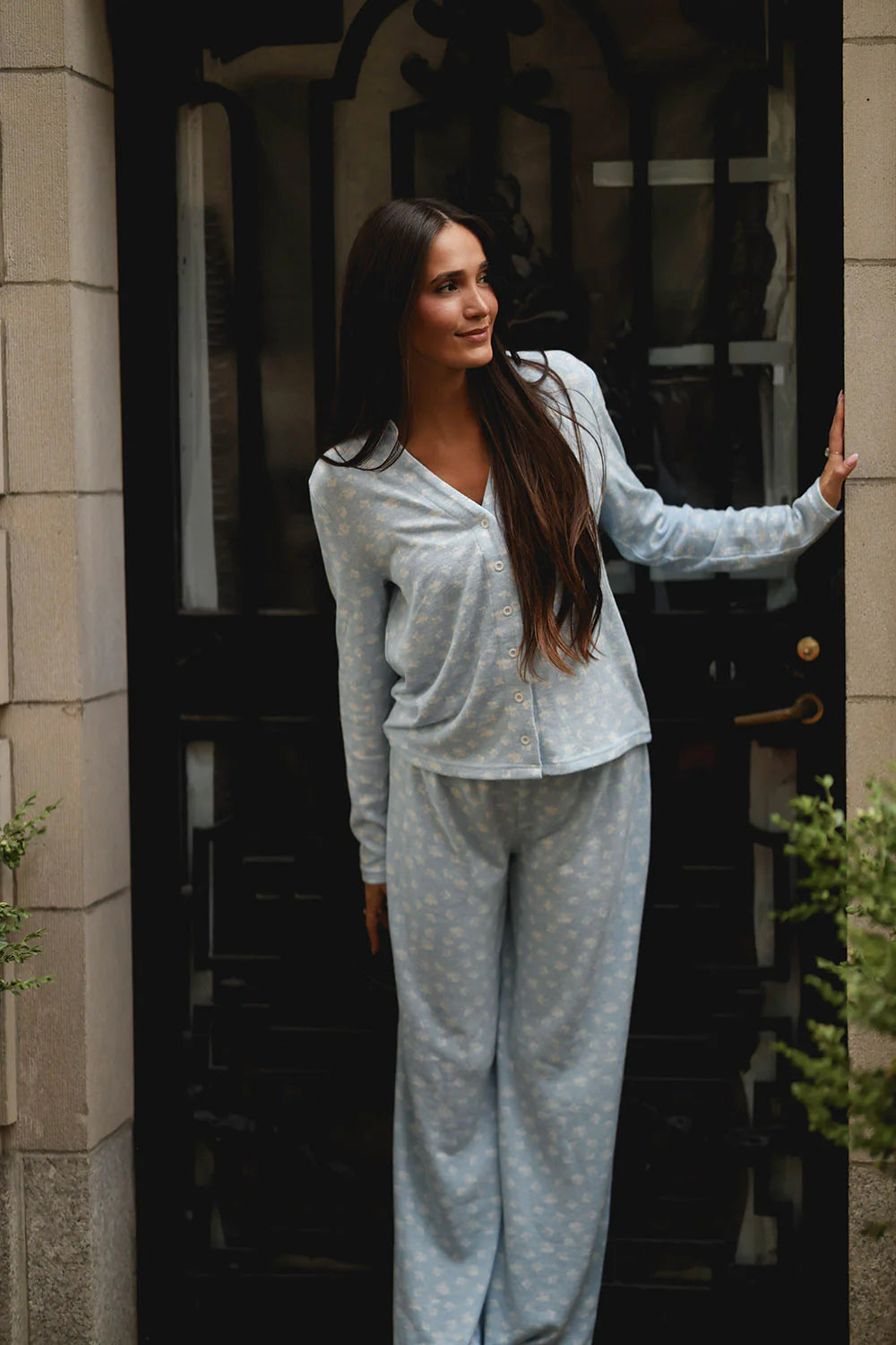 Ditsy Blue Mia Pajama Top