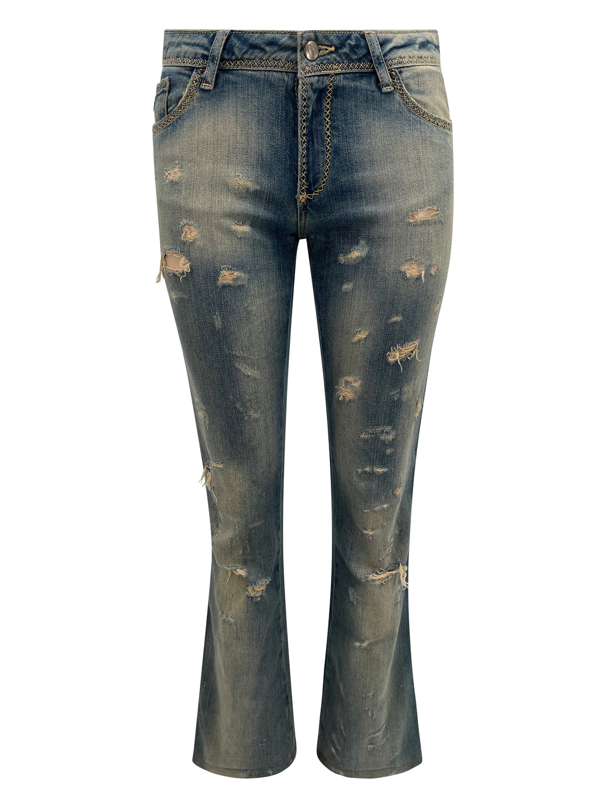 2000s Just Cavalli Low Waisted Distressed Jeans - ONFEMME By Lindsey's Kloset