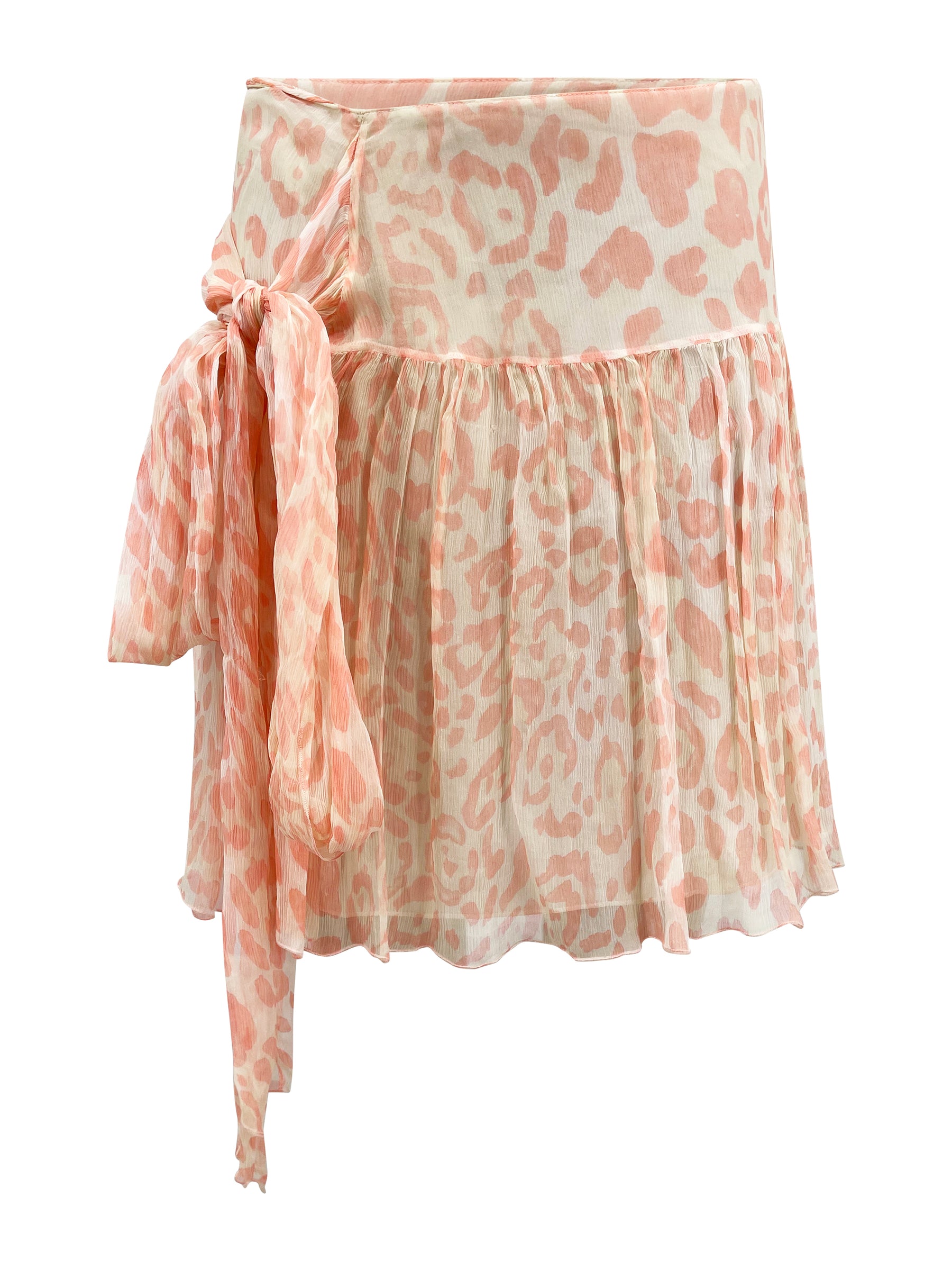 Blugirl x Blumarine Leopard Print Pink Silk Co-Ord Set