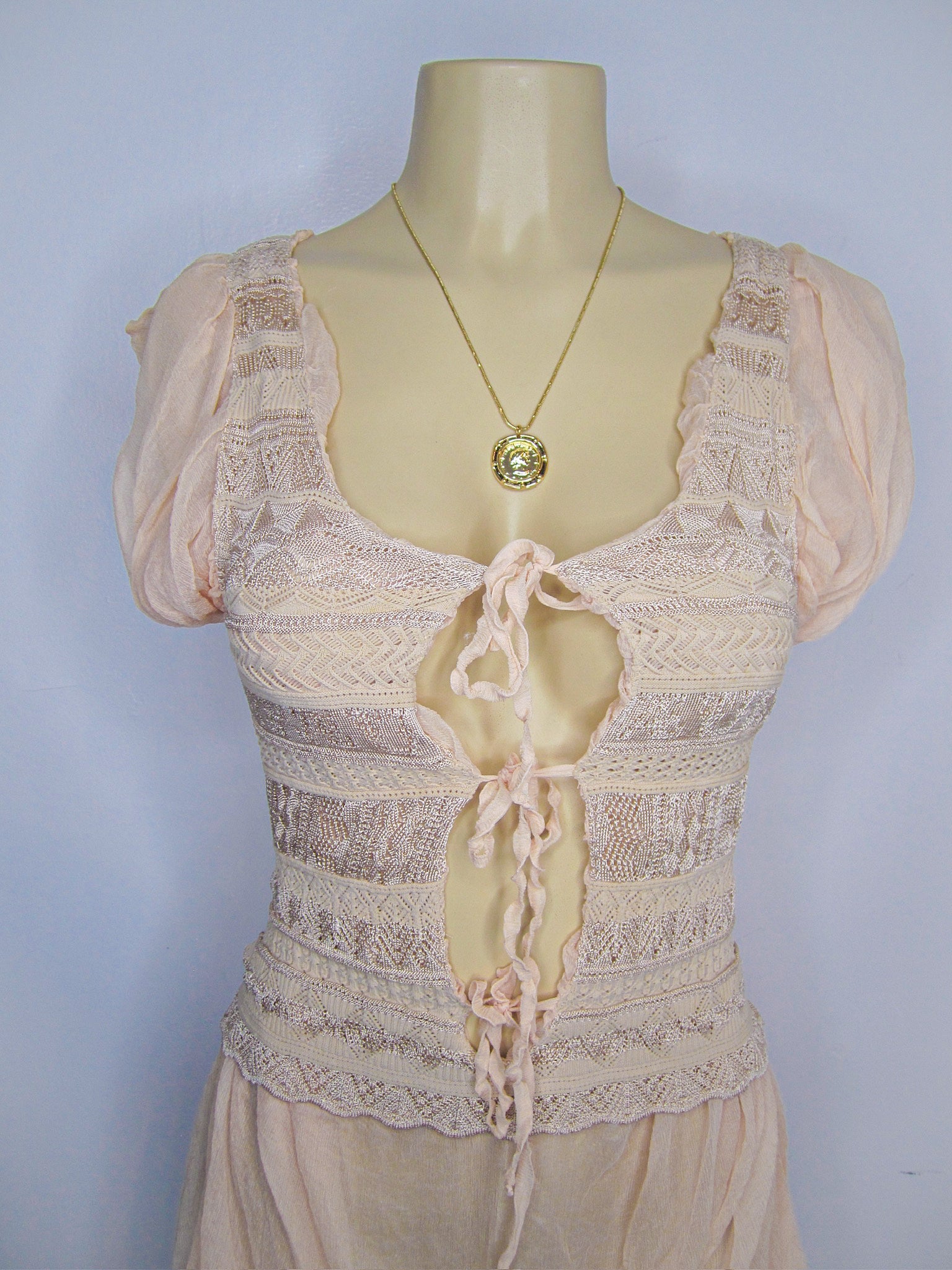 90s Jean Paul Gaultier Peach Silk Dress - ONFEMME By Lindsey's Kloset