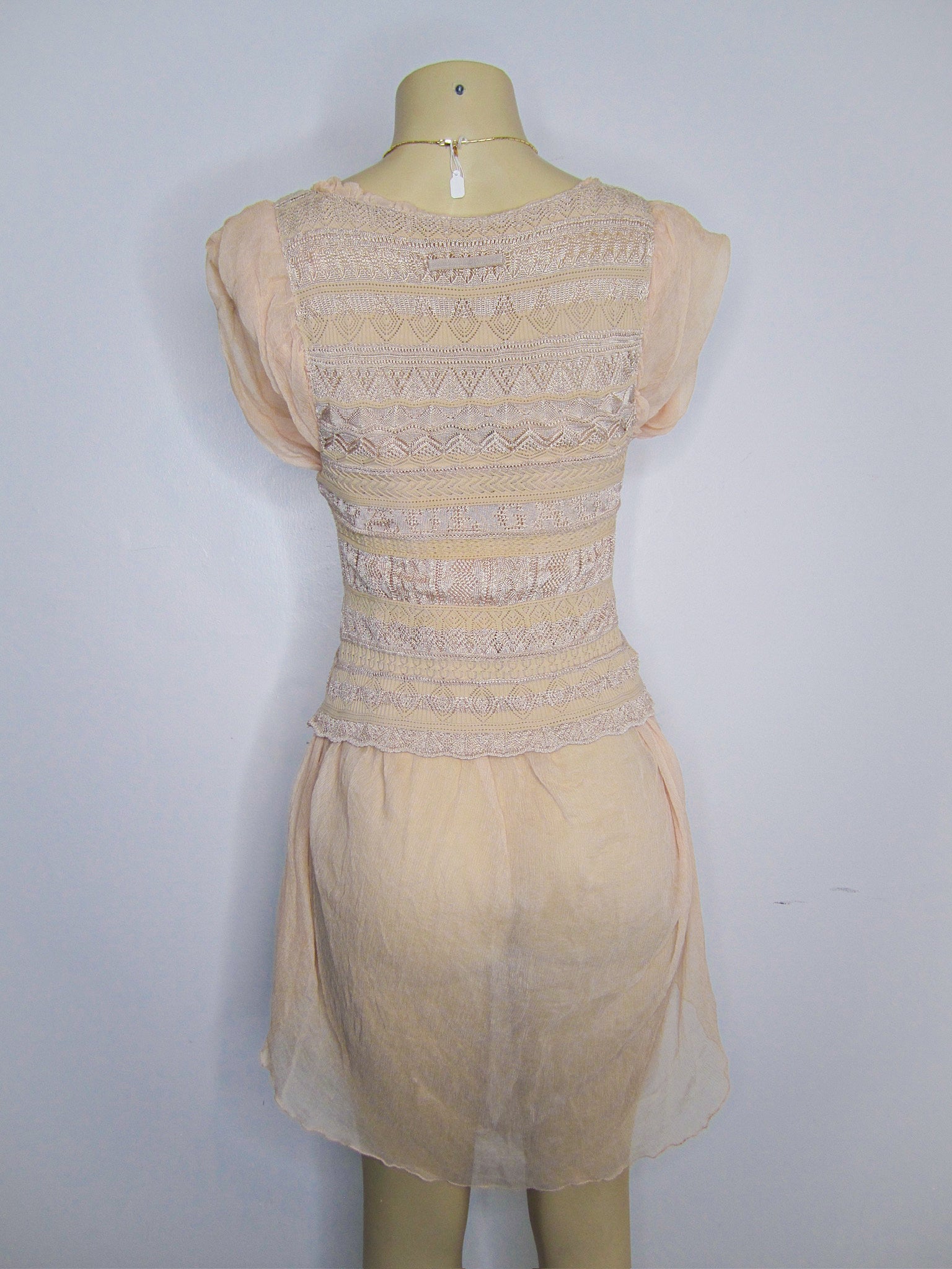 90s Jean Paul Gaultier Peach Silk Dress - ONFEMME By Lindsey's Kloset