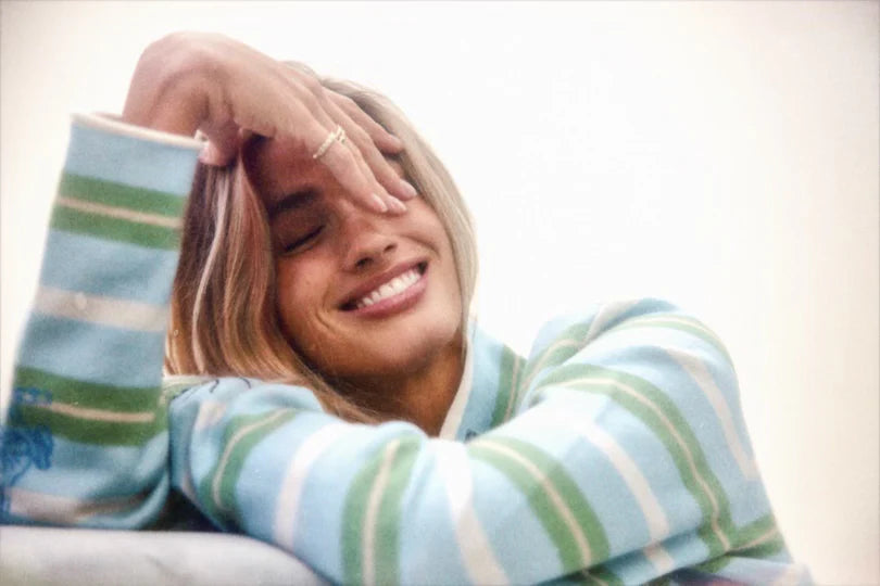 Sage Coin Striped Polo - ONFEMME By Lindsey's Kloset