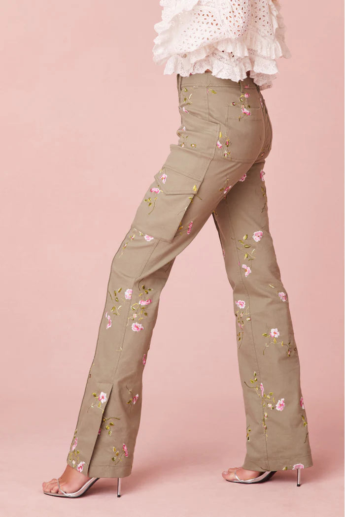 Atworth Cargo Embroidered Pant - ONFEMME By Lindsey's Kloset