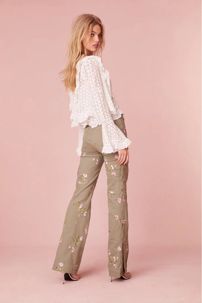 Atworth Cargo Embroidered Pant - ONFEMME By Lindsey's Kloset