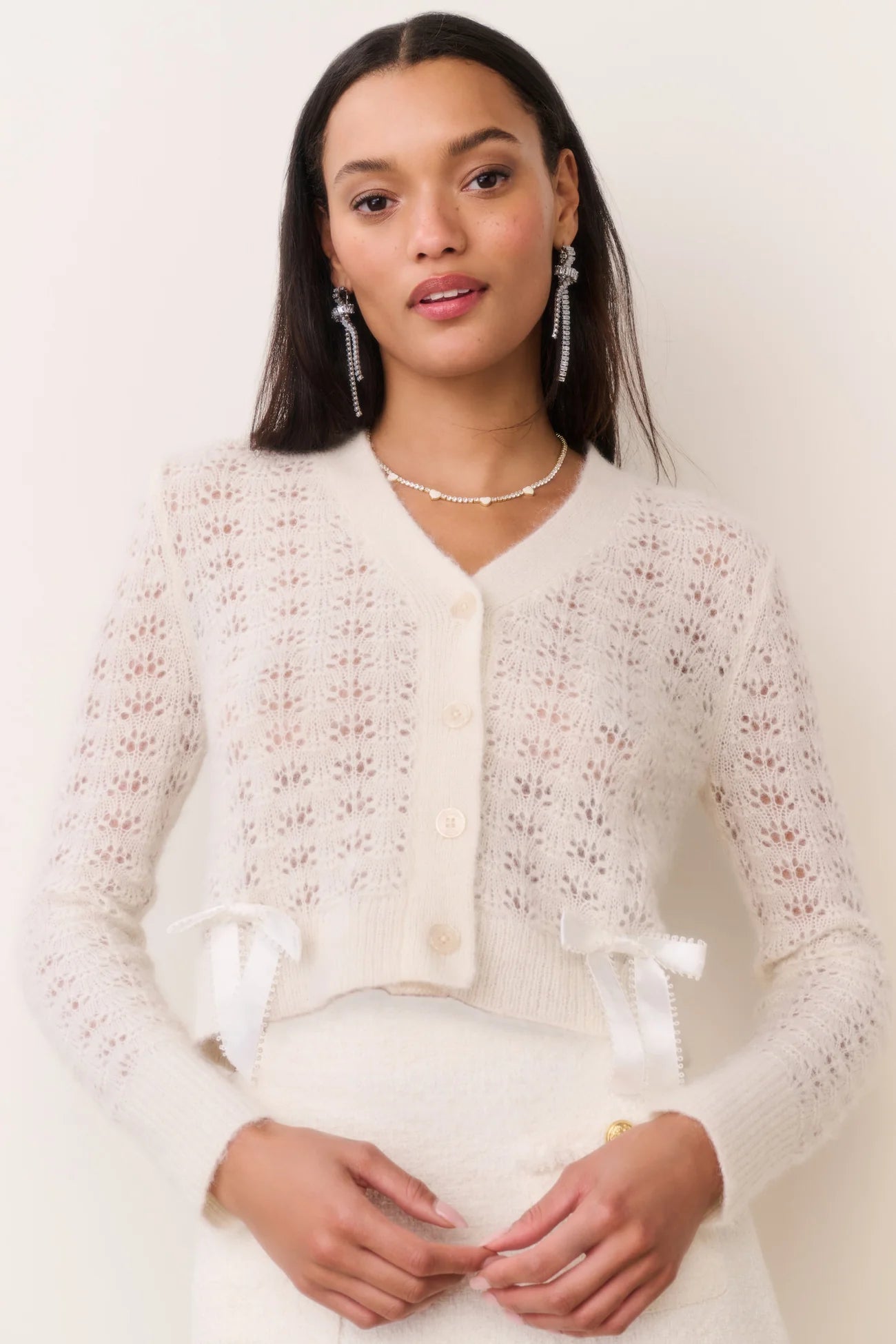 Lilly Alpaca-Blend Bow Cardigan - ONFEMME By Lindsey's Kloset