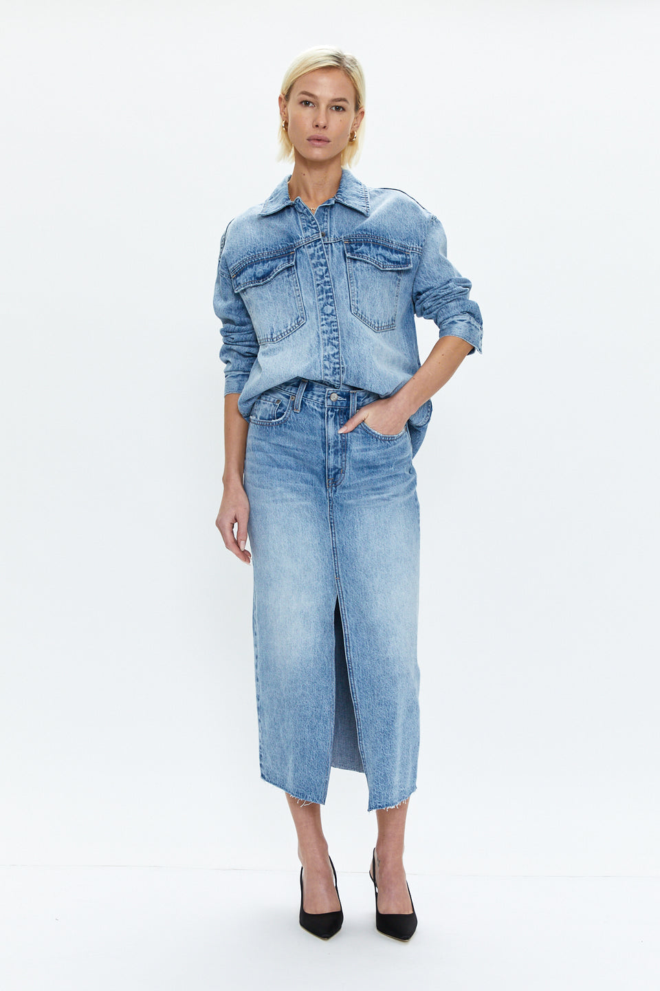 ALICE MIDI SKIRT - SKYLARK - ONFEMME By Lindsey's Kloset